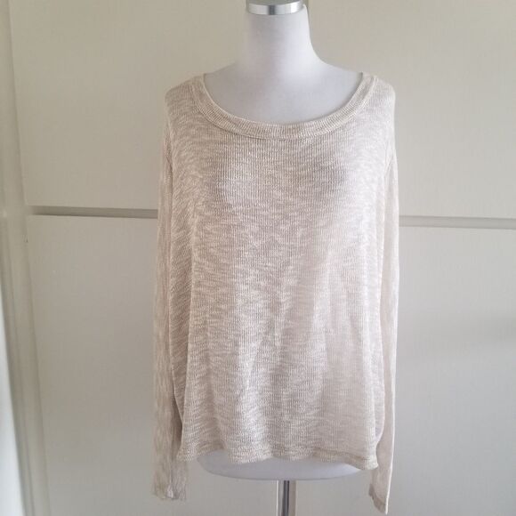 Foxbait Ivory/Gold Sweater w/ Back Closure, S/M - Picture 1 of 6